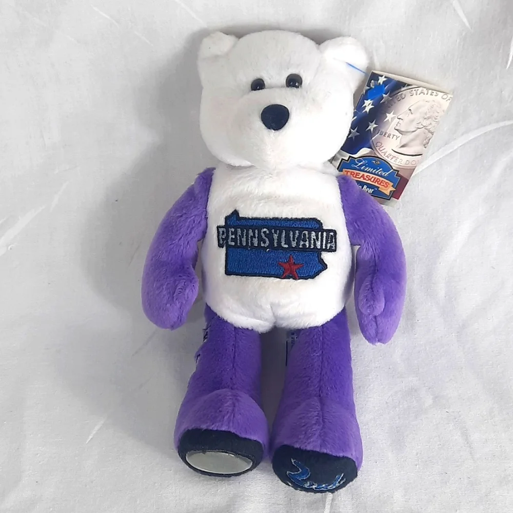 Pennsylvania Limited Treasures Coin Bear Plush Stuffed Animal with Coin NEW
